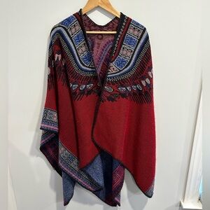 Multicolored Waterfall Sweater Cardigan Shawl One Size
